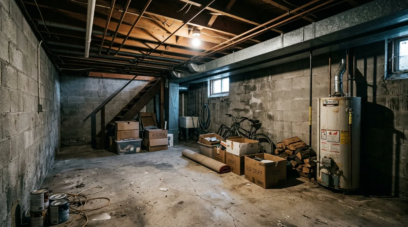 Before basement renovation