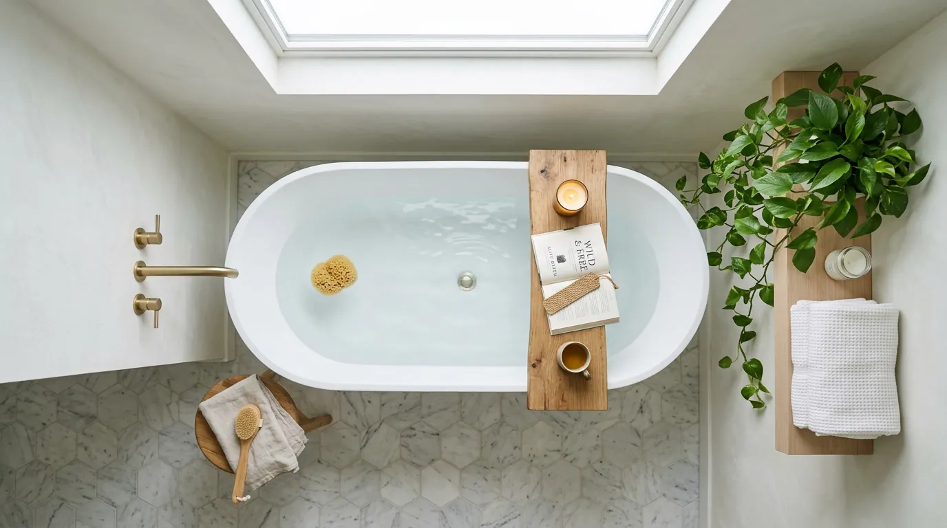 Spa bathroom overhead
